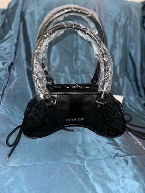 Steve Madden Black Mini Top-Handle Crescent Bag